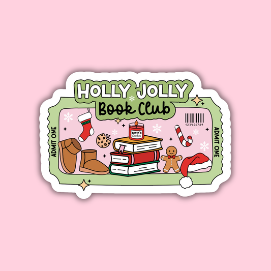 Holly Jolly Book Club Sticker