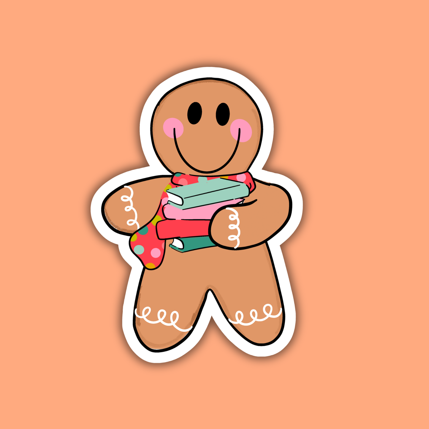 Bookish Gingerbread Sticker