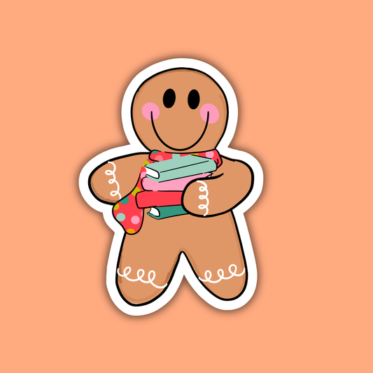 Bookish Gingerbread Sticker