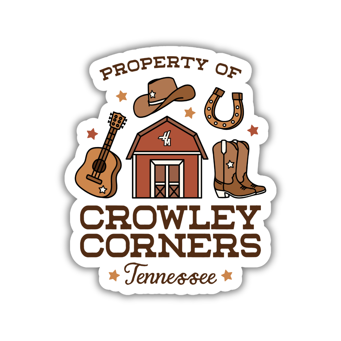 Property of Crowley Corners Sticker