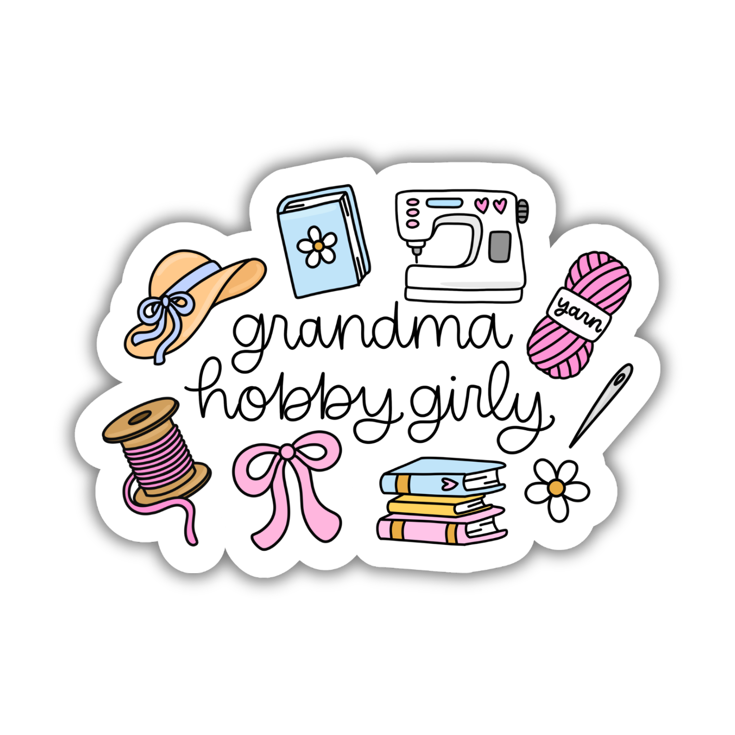 Grandma Hobby Girly Sticker