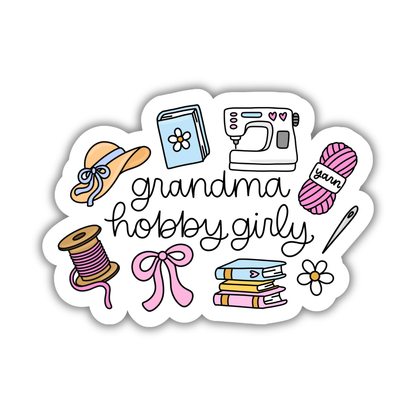 Grandma Hobby Girly Sticker