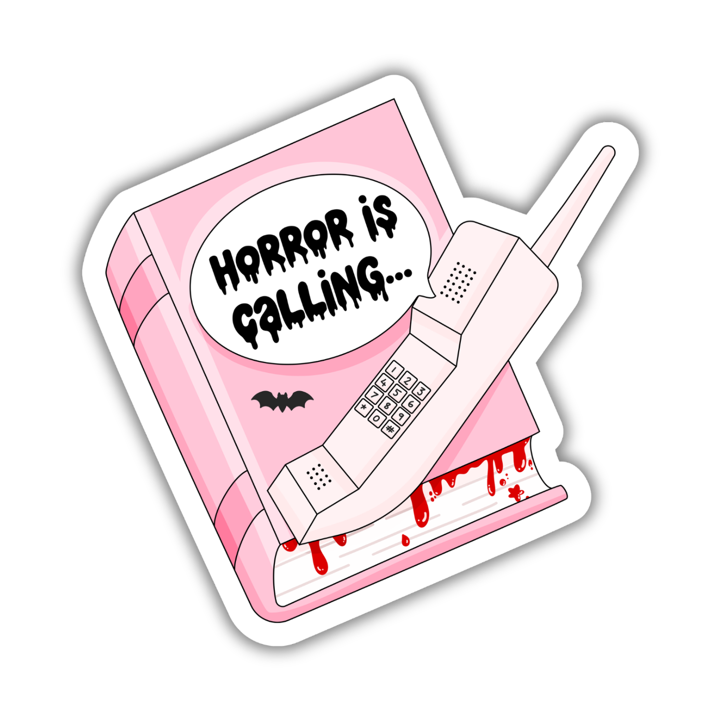 Horror Is Calling Pink Sticker