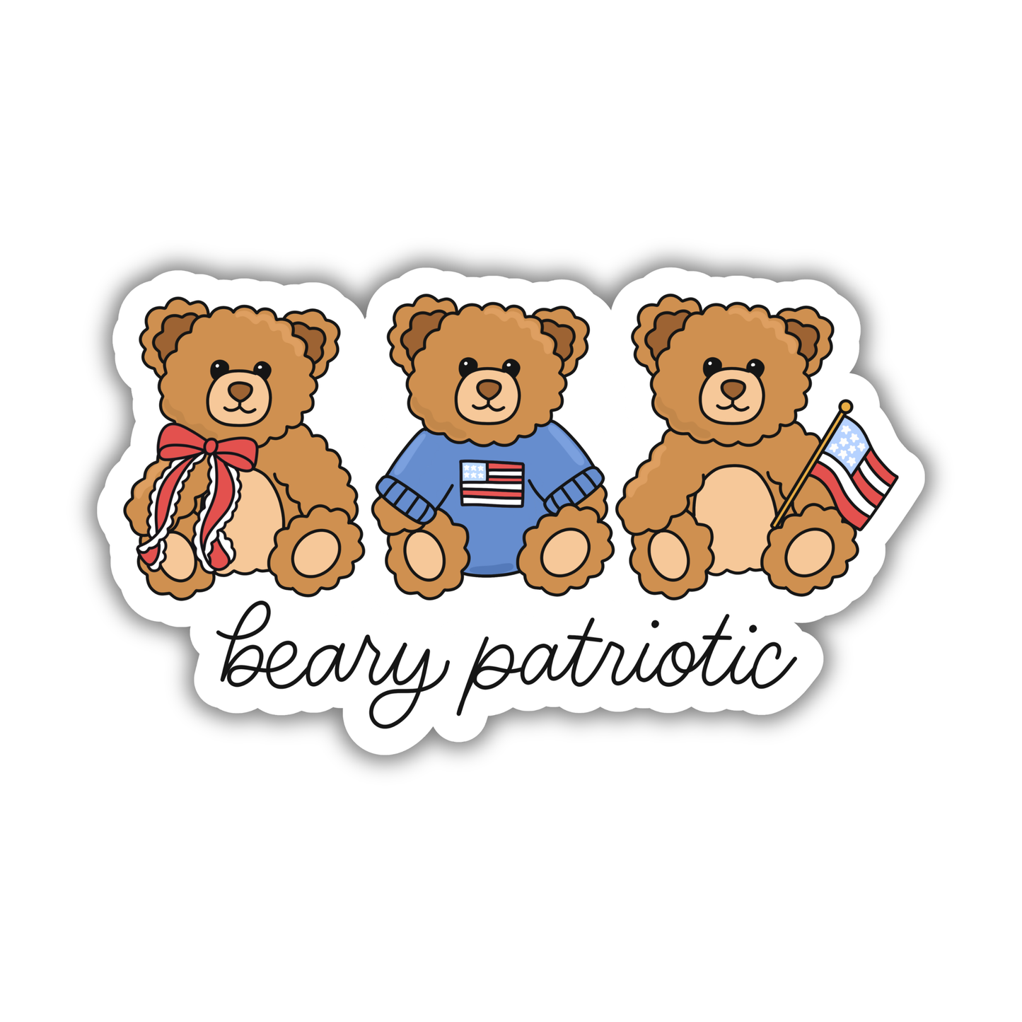 Beary Patriotic Sticker