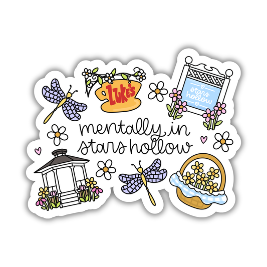Spring in a Storybook Town Sticker