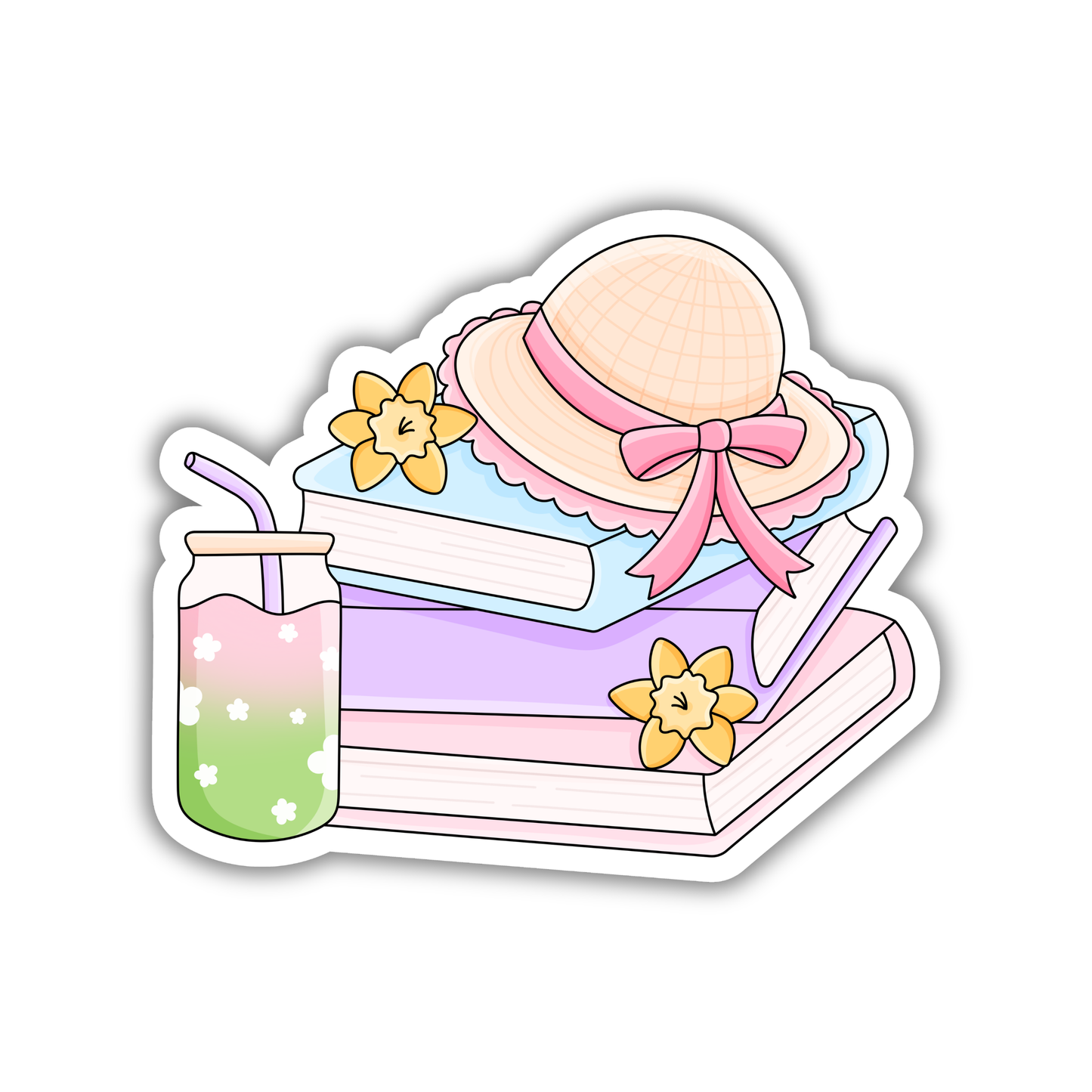 Spring Book Stack Sticker
