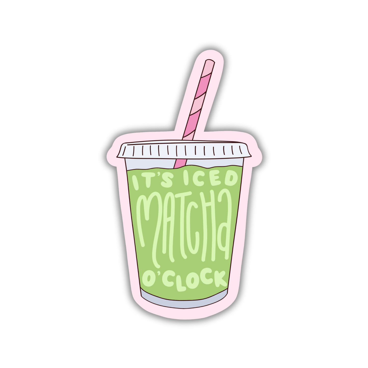 It's Iced Matcha O'Clock Sticker