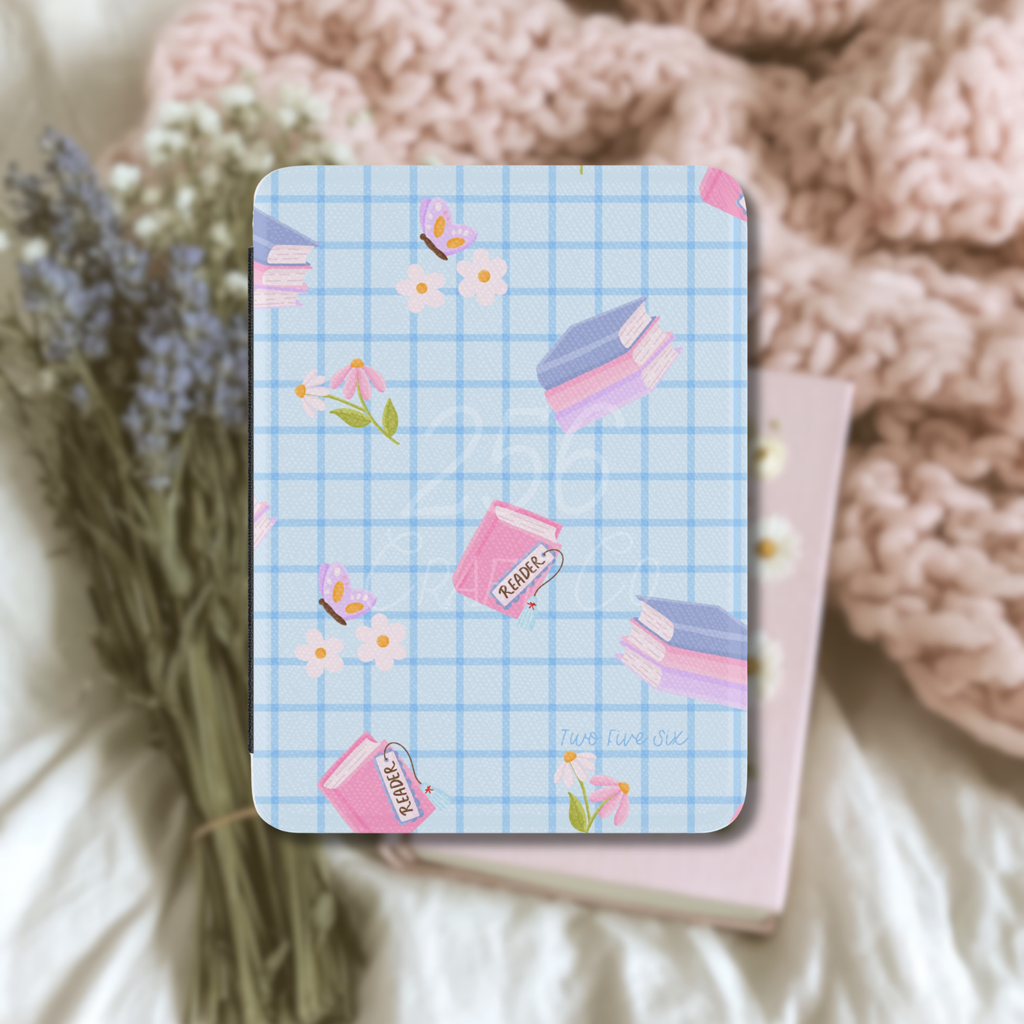Pages & Petals Blue Kindle Case