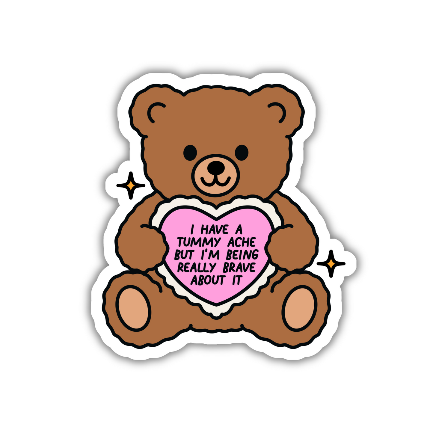 My Tummy Hurts Bear Sticker