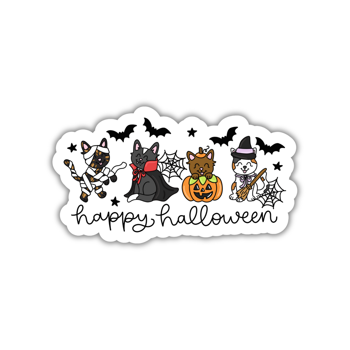 Happy Halloween Cats Sticker
