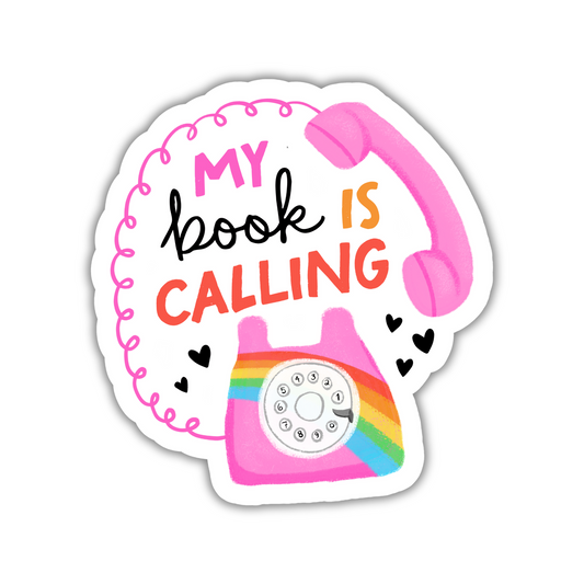 My Book Is Calling Sticker