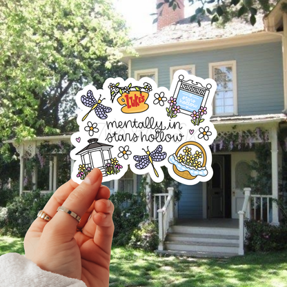 Spring in a Storybook Town Sticker
