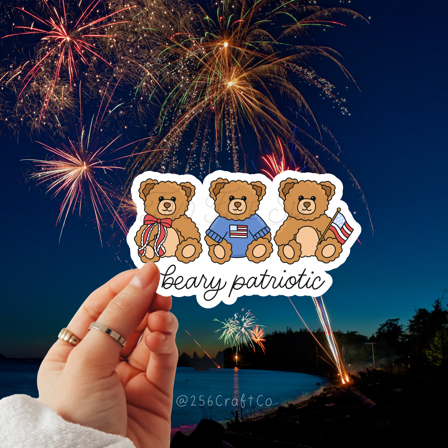 Beary Patriotic Sticker