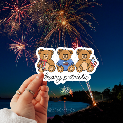 Beary Patriotic Sticker