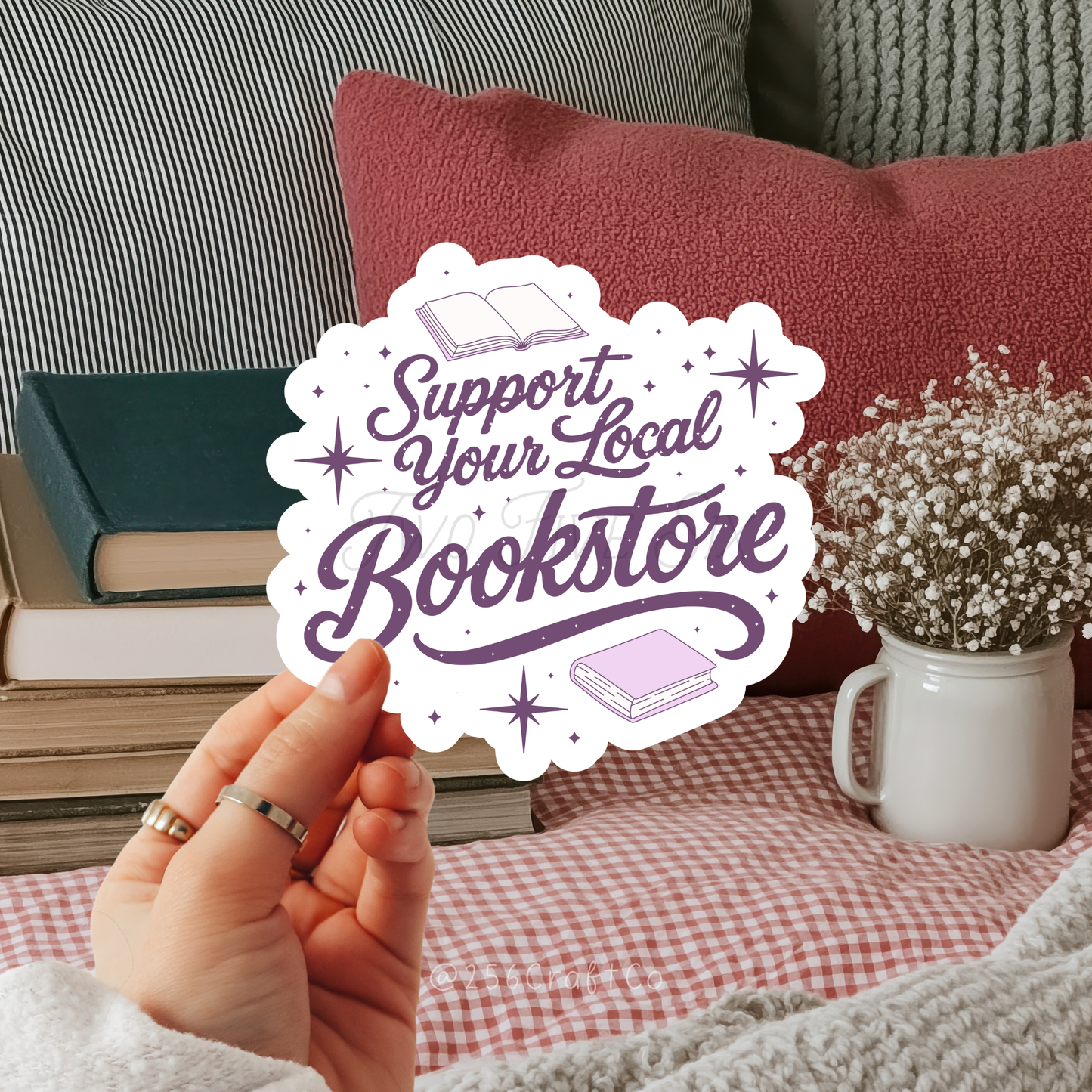 Support Your Local Bookstore Purple Sticker