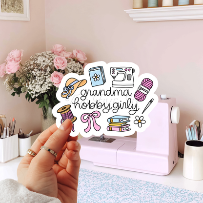 Grandma Hobby Girly Sticker