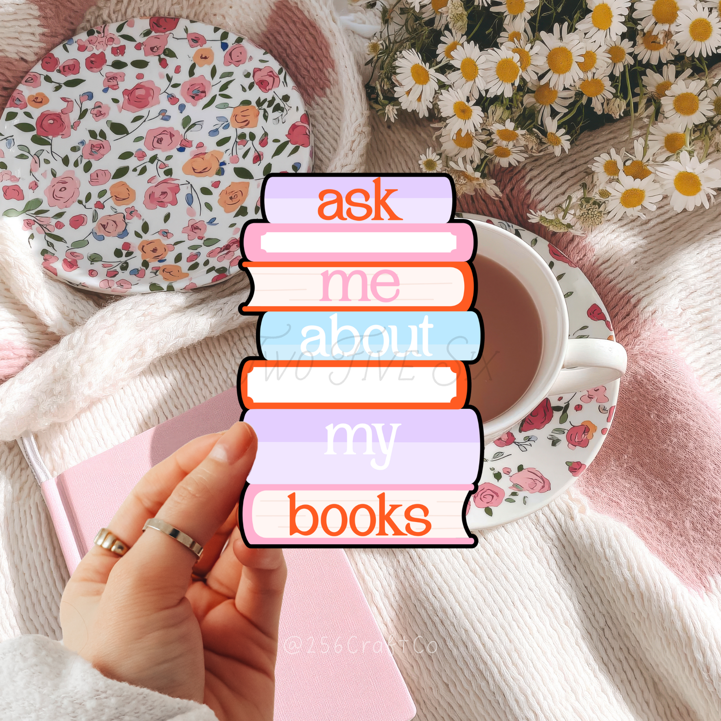 Ask Me About My Books Sticker