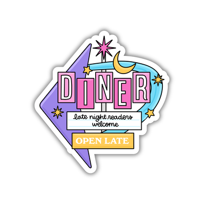 Late Night Readers Diner Sticker