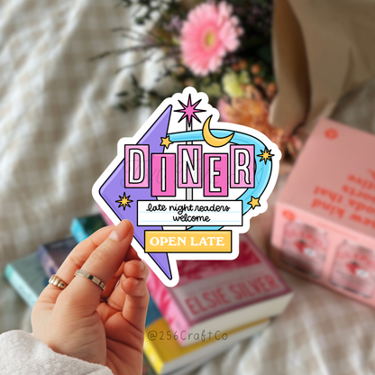 Late Night Readers Diner Sticker