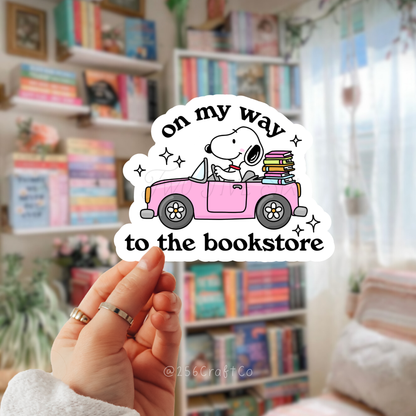 On My Way To The Bookstore Sticker