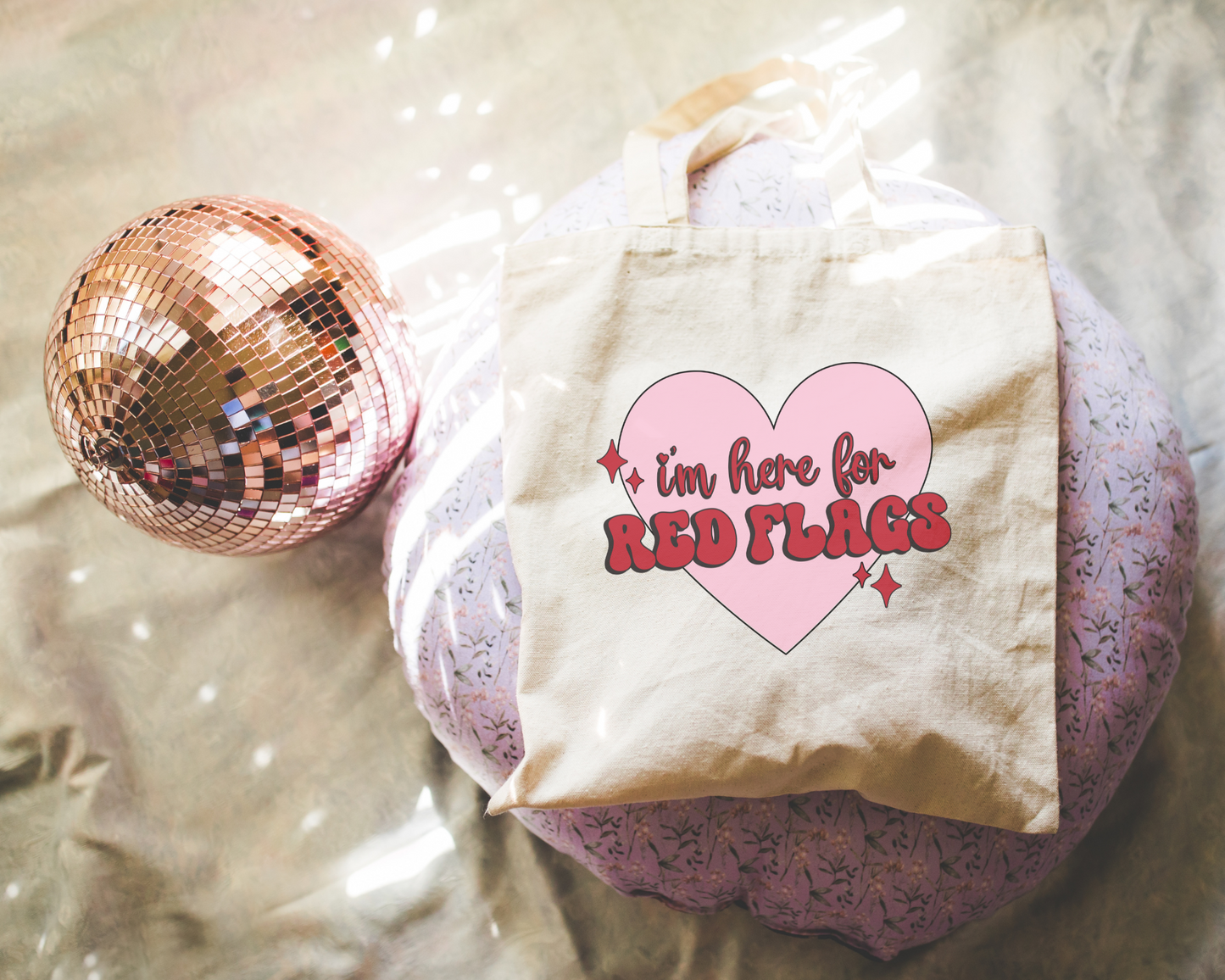 I'm Here For Red Flags Tote Bag