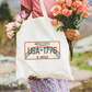 USA License Plate Tote Bag