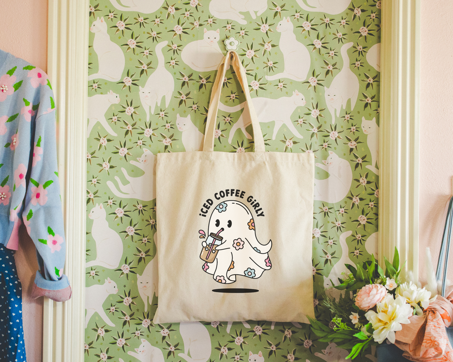 Iced Coffee Girly Tote Bag
