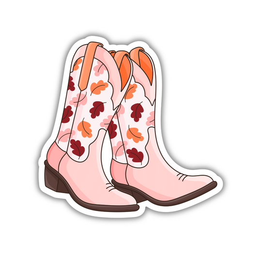 Fall Cowgirl Boots Sticker