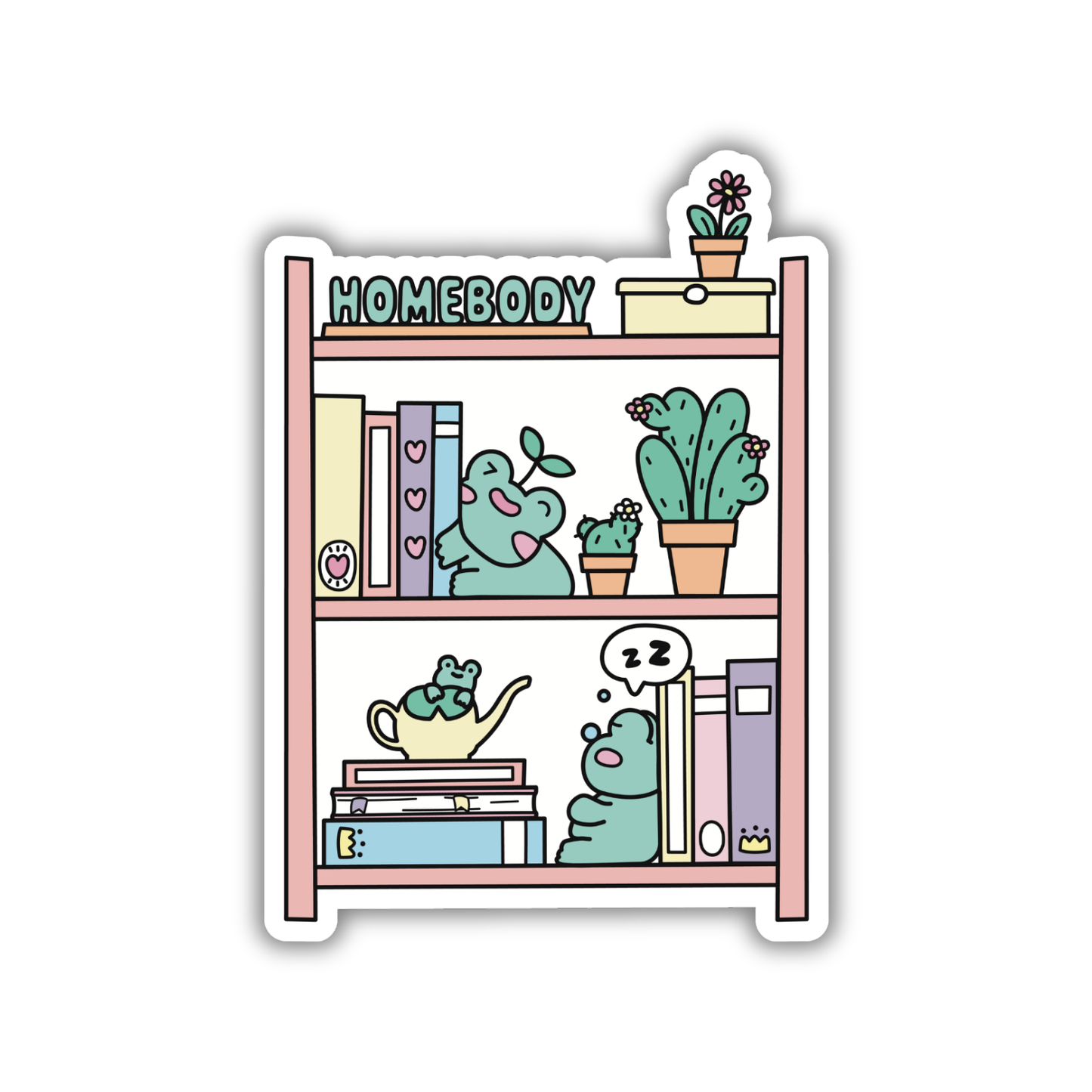 Homebody Book Shelf Sticker