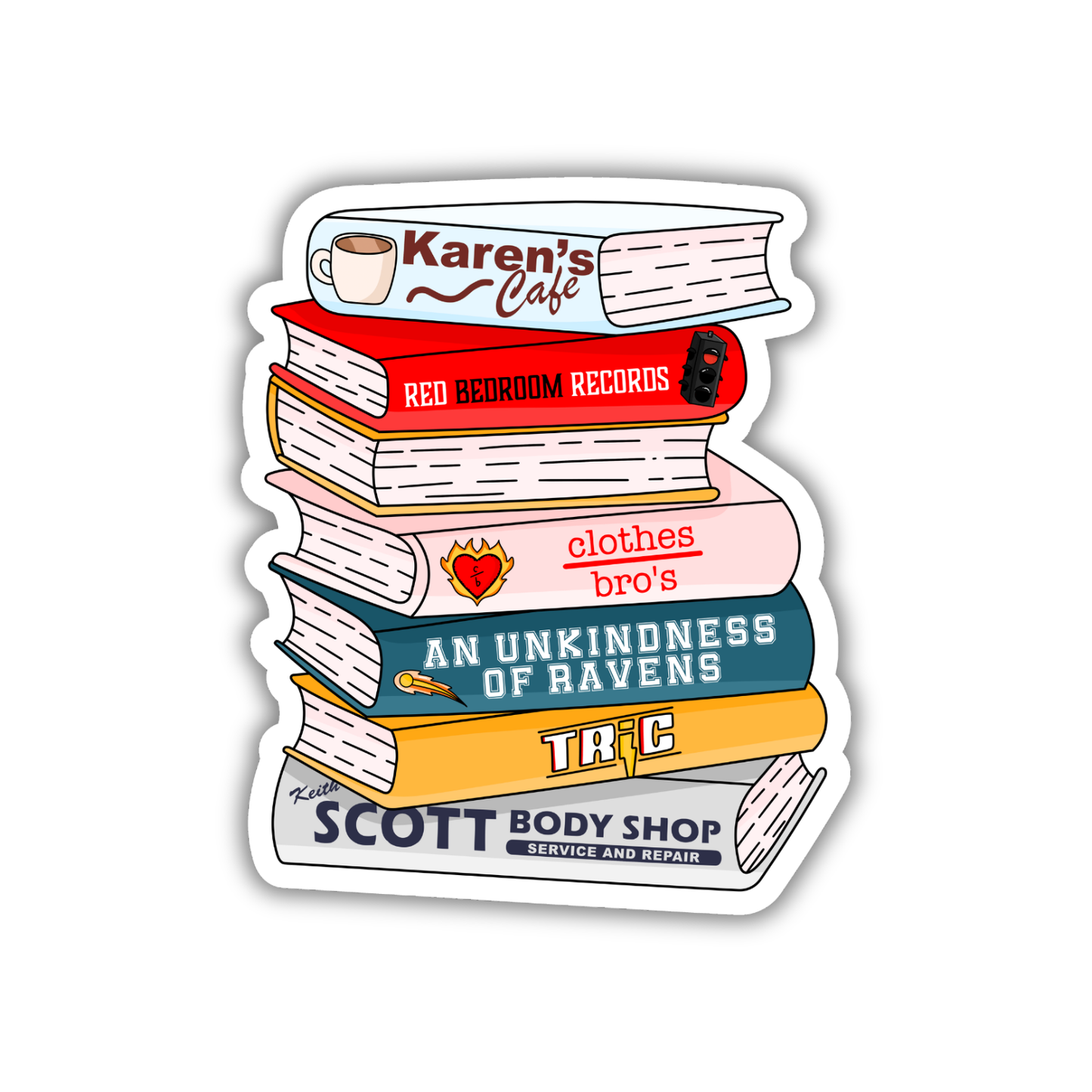 OTH Book Stack Sticker
