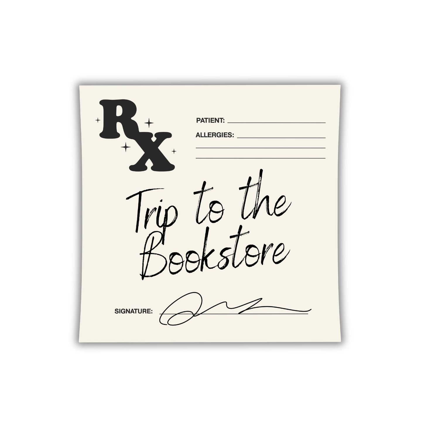 RX Trip To The Bookstore Sticker