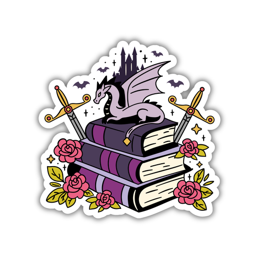 Fantasy Book Stack Sticker