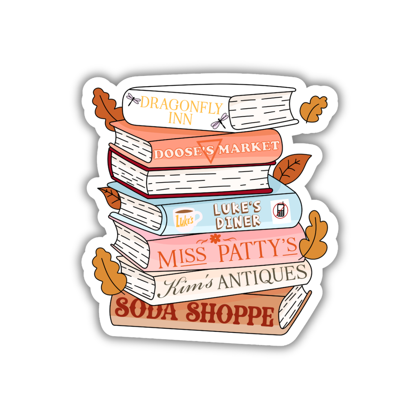 Gilmore Girls Fall Book Stack Sticker
