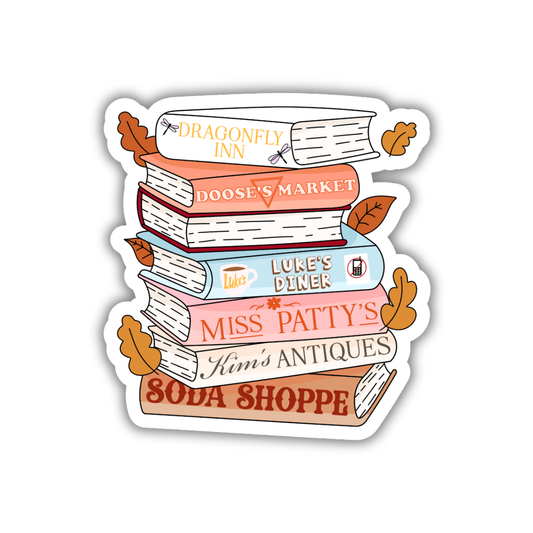 Gilmore Girls Fall Book Stack Sticker