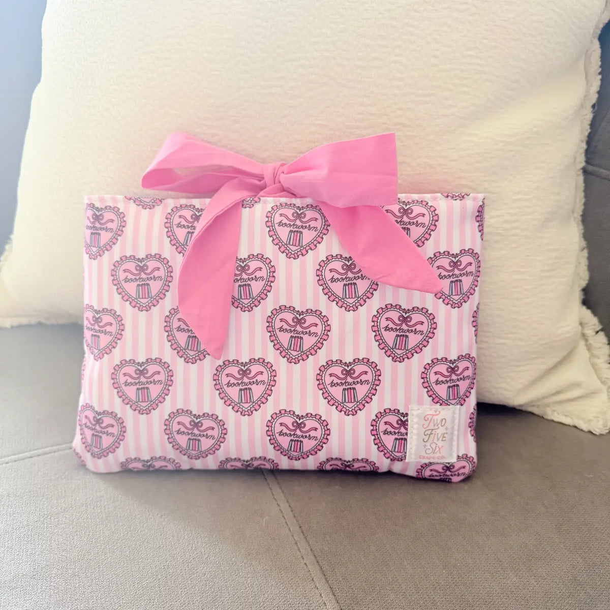 Pink Bookworm Book Sleeve