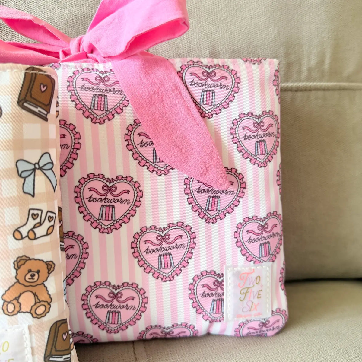 Pink Bookworm Book Sleeve