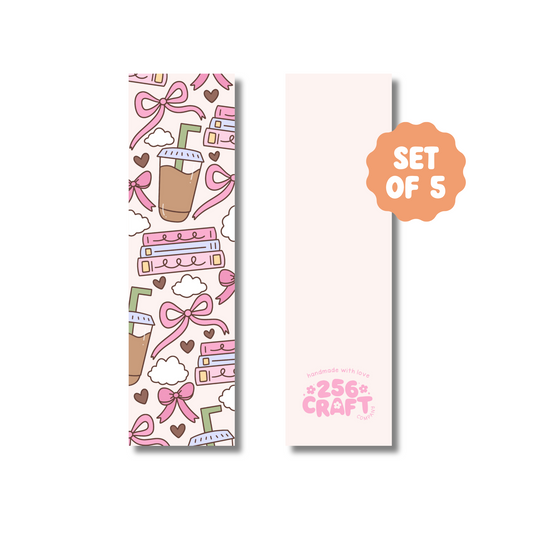 Books & Coffee Handmade Bookmark 5 Pcs Ready To Ship Wholesale