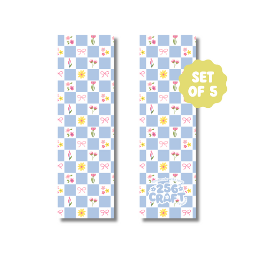 Blue Blossoms Handmade Bookmark 5 Pcs Ready To Ship Wholesale