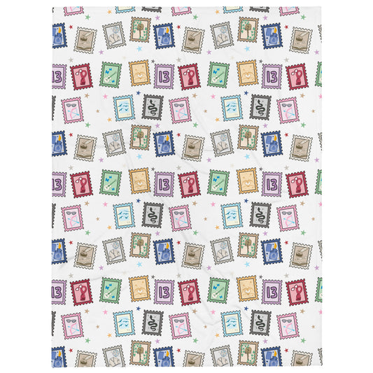 Eras Inspired Stamps Throw Blanket