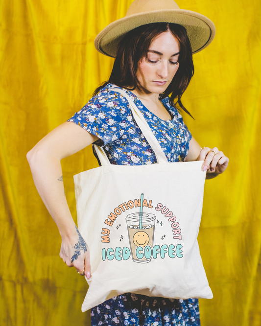 My Emotional Support Iced Coffee Tote Bag