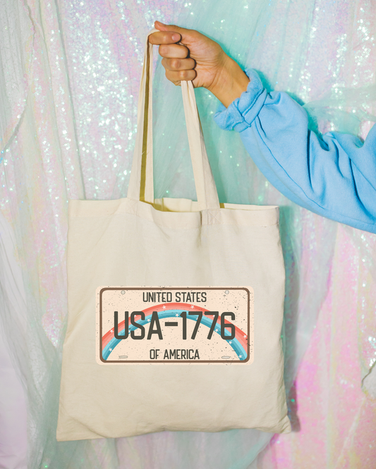 USA License Plate Tote Bag
