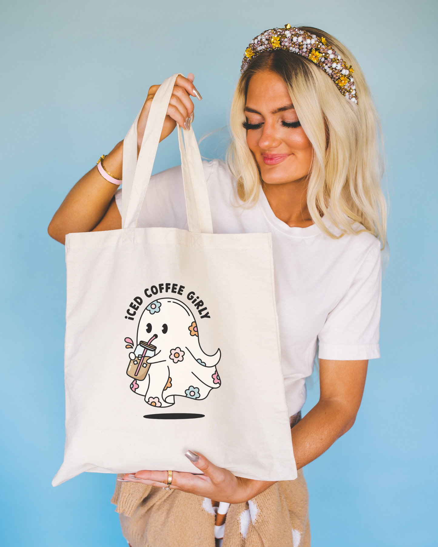 Iced Coffee Girly Tote Bag