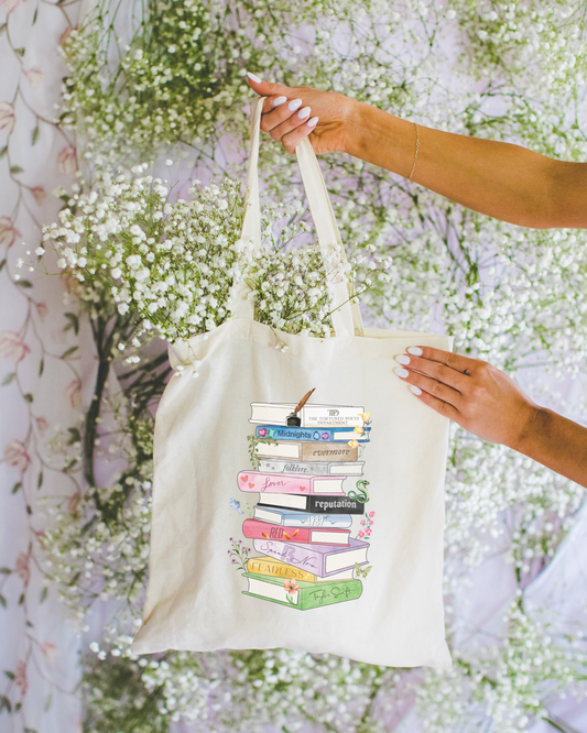 Eras Book Stack Tote Bag