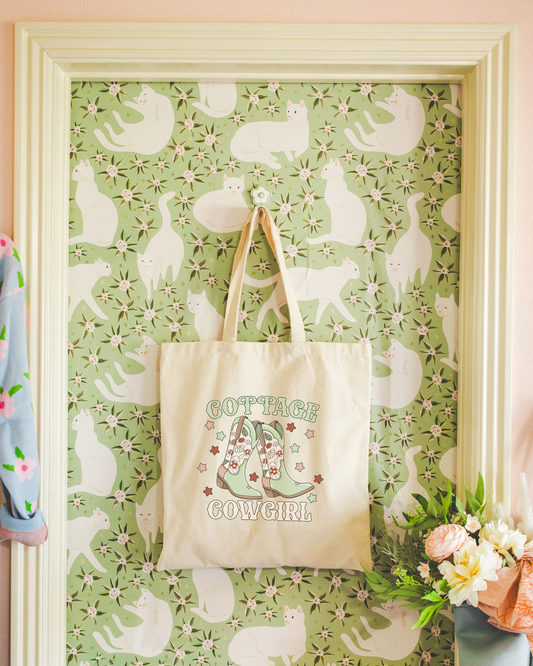 Cottage Cowgirl Tote Bag